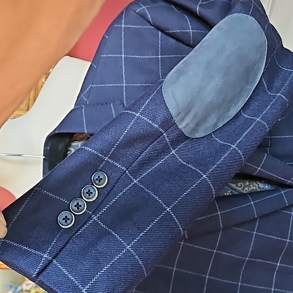 Tallia Mens Sport Coat Wool Paisley Lining GQ Style Plaid Executive Casual 40R - Picture 2 of 14